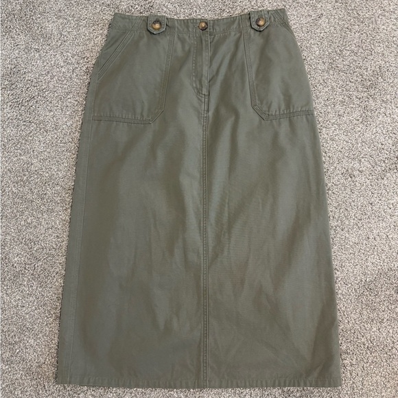 Northern Reflections Y2K Army Green Cargo Cotton Midi Skirt Size Medium Large 8 - Picture 1 of 11